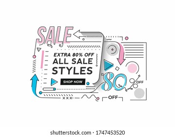 Flash Sale Discount Banner Template Promotion Big sale special offer. end of season special offer banner. vector illustration.