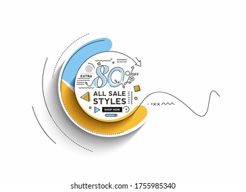 Flash Sale Discount Banner Template Promotion Big sale special offer. end of season special offer banner. vector illustration.