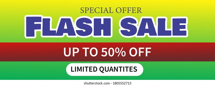 Flash sale discount banner template promotion