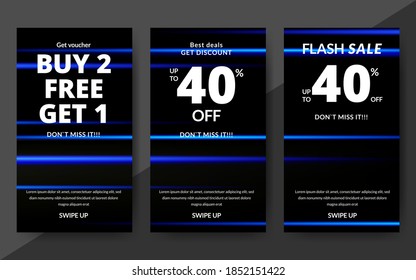 Flash sale discount banner template promotion, end of season special offer banner, template design for media promotions and social media promo, vector illustration.