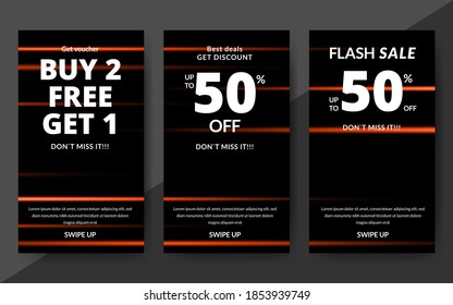 Flash sale discount banner template promotion, end of season special offer banner, template design for media promotions and social media promo, vector illustration.