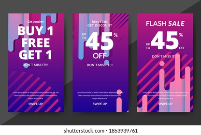 Flash sale discount banner template promotion, end of season special offer banner, template design for media promotions and social media promo, vector illustration.
