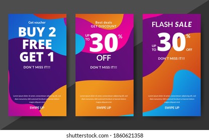 Flash sale discount banner template promotion, end of season special offer banner, template design for media promotions and social media promo, vector illustration.