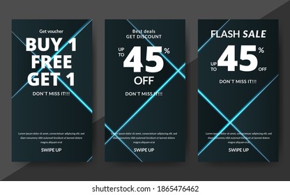 Flash sale discount banner template promotion, end of season special offer banner, template design for media promotions and social media promo, vector illustration.