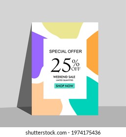 Flash sale discount banner template vector promotion discount up to 25%.advertising banners with colorful themes. suitable for the promotion of clothing, food and furniture products