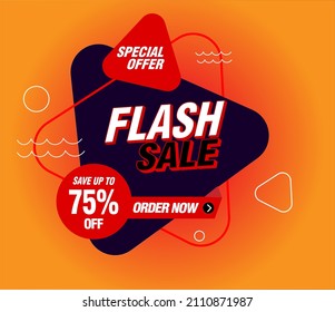 flash sale discount banner template promotion vector art