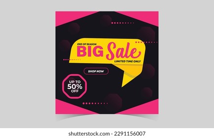 flash sale discount banner template promotion posts. sale banners template design. web banner for mega sale promotion discount sale posts. end of season special offer post