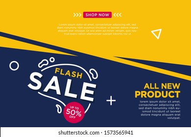 Flash sale discount banner template.Vector illustration.