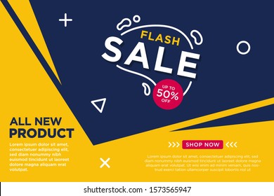 Flash sale discount banner template.Vector illustration.