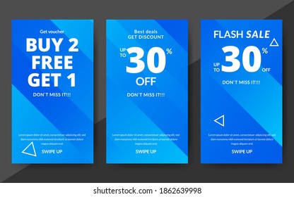 Flash sale discount diagonal design banner promotion template, end of season special offer banner, template design for media promotions and social media promo, vector illustration.