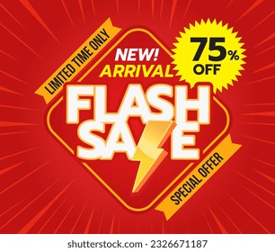 Flash sale discount illustration design concept is vibrant, energetic, modren.
