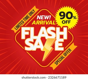 Flash sale discount illustration design concept is vibrant, energetic, modren.