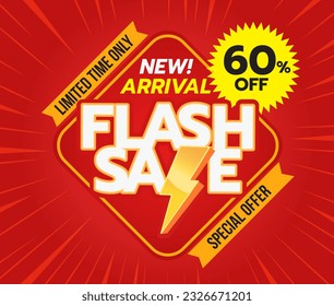 Flash sale discount illustration design concept is vibrant, energetic, modren.