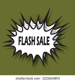 Étiquette de remise de vente Flash sur fond vert