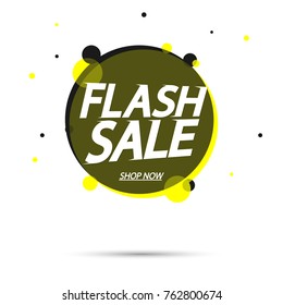 Flash Sale, discount tag, banner design template, app icon, vector illustration