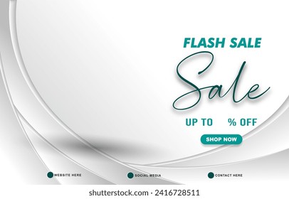 flash sale discount template banner with copy space for product sale with abstract gradient grey and white background design