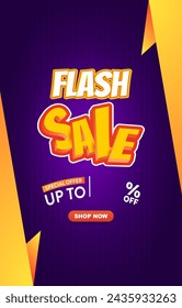 flash sale discount template banner with blank space for product sale with abstract gradient purple and orange background design5