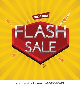 flash sale discount template promotion posts. sale template design. web banner for mega sale promotion discount sale banner. end of season special offer banner Free Vector