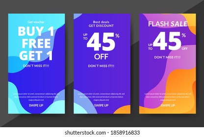 Flash sale discount wave design banner template promotion, end of season special offer banner, template design for media promotions and social media promo, vector illustration.