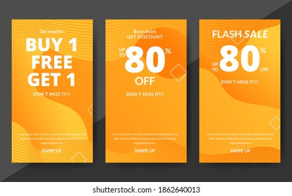 Flash sale discount wave design banner promotion template, end of season special offer banner, template design for media promotions and social media promo, vector illustration.