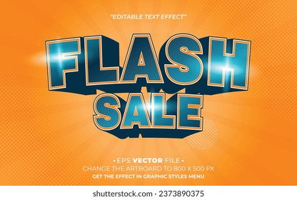 Flash sale editable 3d text effect template use for business brand,flyer and advertising  social media