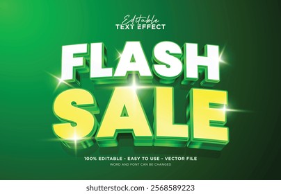 Flash sale editable text effect, 3d vector mock up