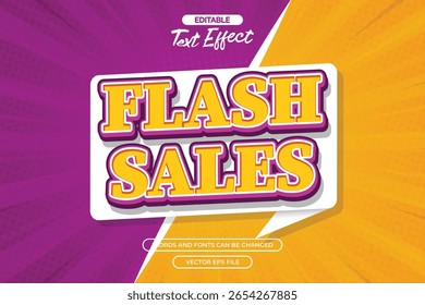 Flash sale editable text effect with comic background