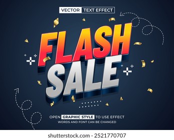 flash sale editable text, font effect, 3d text for title