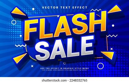 Flash sale editable text style effect themed sales promotion