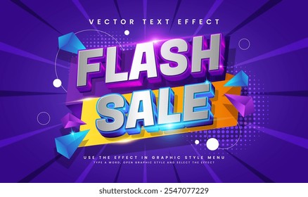 Flash sale editable vector text effect, suitable for promotion product or marketing needs.