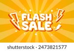 Flash sale event, big sale offer, poster label. Vector illustration