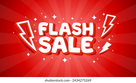 Flash sale event, big sale offer, poster label. Vector illustration