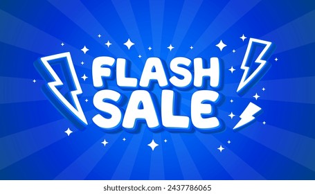 Flash sale event, big sale offer, poster label. Vector illustration