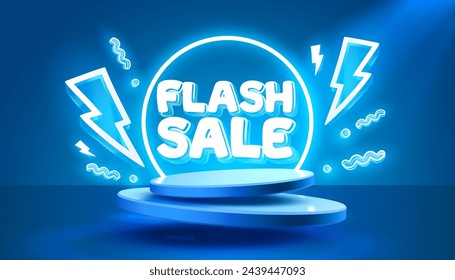 Flash sale event, big sale offer, poster label. Vector illustration