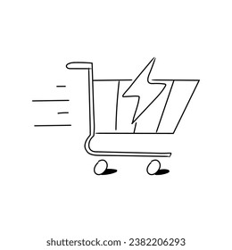 Ilustración de iconos del vector de emoción de ventas flash