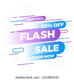 flash sale flat banner with gradient