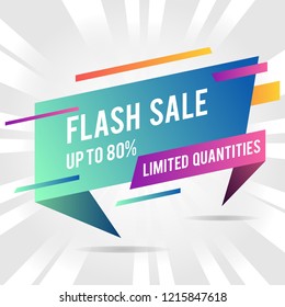 flash sale flat banner with gradient
