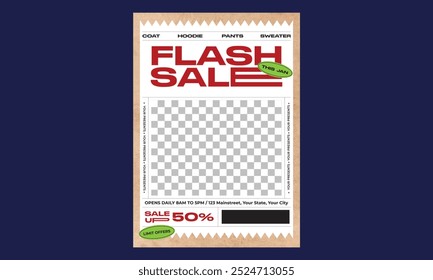 Panfleto de Venda Flash. Ilustração vetorial. 