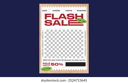 Panfleto de Venda Flash. Ilustração vetorial. 