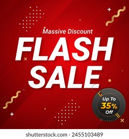 Flash Sale Gradient golden and red background with up to 35% off. Shop Now. Massive Discount.