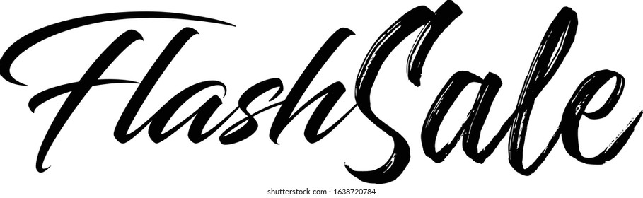 Flash sale. Hand drawn lettering for banner/logo/badge/web/poster. Discount time. 
Vector illustration for your business artwork. Isolated on white background.