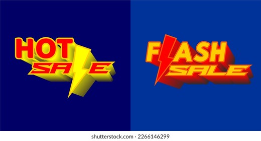 Flash Sale and hot sale Shopping Poster or banner with Flash icon and hot text on background.for social media and website.