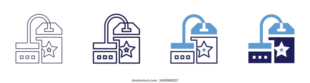 Flash sale icon in 4 different styles. Thin Line, Line, Bold Line, Duotone. Duotone style. Editable stroke.