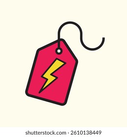 Flash Sale Icon - Lightning Promo or Hot Deal Tag