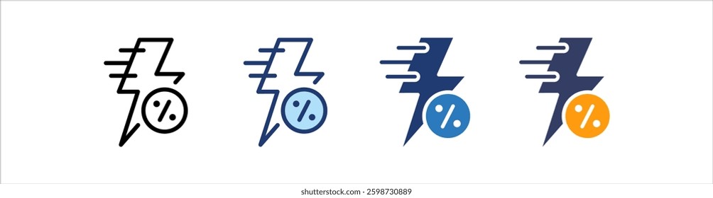 Flash Sale Icon Set Multiple Style Collection