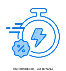 Flash sale icon. flash sale, special offer, offer, discount, event, coupon, promo, sale, campaign, shopping. Vector icon illustration