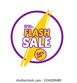 flash sale icon for tamplate promotion with yellow color