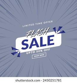 flash sale illustration abstract design grey background upto 50% off limited time offer element