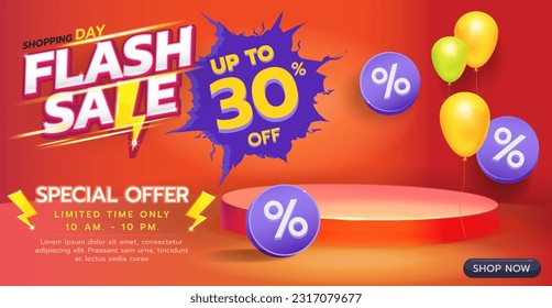 The flash Sale illustration concept is vibrant, energetic, and visually captivating, aiming to convey a sense of excitement and the opportunity for amazing deals and discounts.