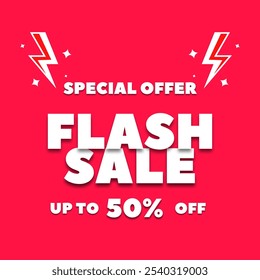 Flash Sale illustrations, 50 percent off
